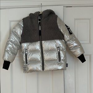 Nununu Metallic Silver Puffer Jacket